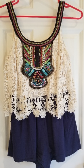 ALTAR'D STATE: Lace Tropical Romper - Picture 2 of 4